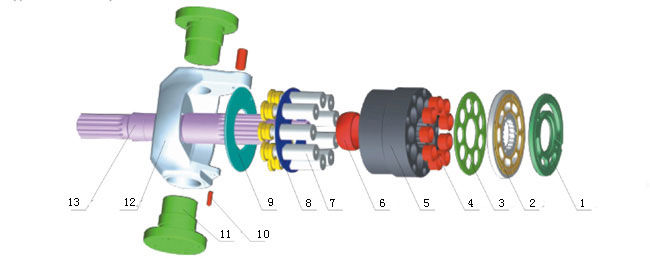 유압 피스톤 펌프 SPK10/10 (E200B)을 맞추 SPV10/10 (MS180)